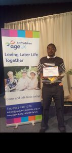 Joseph Ndori Everycare Oxford wins home care award